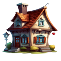 A 3d Cartoon icon house image AI Generated png