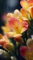 Freesia Flowers in the Morning Light. AI Generative photo