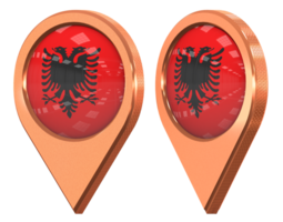 Albanien Flagge Ort Symbol, isoliert mit anders abgewinkelt, 3d Rendern png