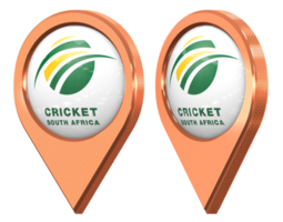 Cricket South Africa, CSA Flag Location Icon, Isolated with Different Angled, 3D Rendering png