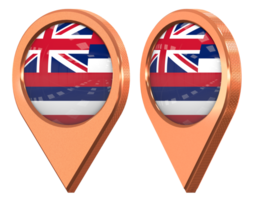 estado de Hawai bandera ubicación icono, aislado con diferente angular, 3d representación png