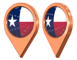 Etat de Texas drapeau emplacement icône, isolé avec différent incliné, 3d le rendu png
