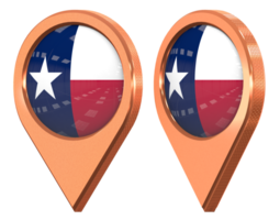 State of Texas Flag Location Icon, Isolated with Different Angled, 3D Rendering png