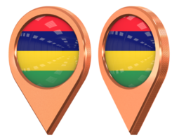 Mauritius Flag Location Icon, Isolated with Different Angled, 3D Rendering png
