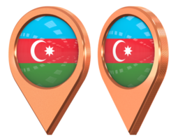 azerbaiyán bandera ubicación icono, aislado con diferente angular, 3d representación png