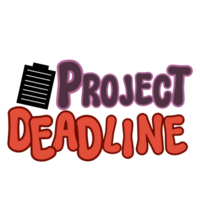 Project Deadline text calligraphy with assignment paper icon, Project Deadline Typography illustration,  todo list words, daily digital planner sticker element clipart on transparent background png