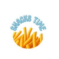 snacks  timeText with colorful french fries illustration , snacks illustration, daily planner sticker snacks time text with french fries , Digital planner sticker element, french fries illustration png