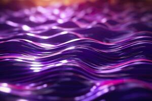 3D renders technological waves with purple, and vibrant colors. AI Generative photo