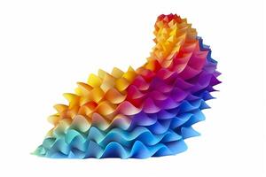 3d colorful volumetric gradient shape isolated on a white background. AI Generative photo