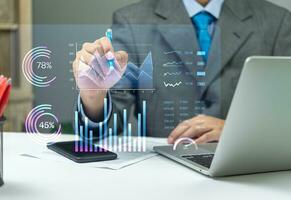 Dashboard insight Data Management System Analysis Key Performance Indicators.Business report marketing, financial organization strategy. photo