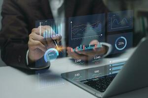 Dashboard insight Data Management System Analysis Key Performance Indicators.Business report marketing, financial organization strategy. photo