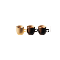 Three  iced americano coffee cups arranged in a line clipart, three coffee mugs in a line arrangement clipart, Coffee mugs, Coffee cups clipart on Transparent background png