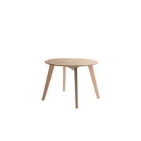 minimalistisch modern houten cirkel leeg dining tafel clip art Aan transparant achtergrond, geïsoleerd houten ovaal schrijven tafel, leven kamer meubilair decor, schrijven bureau, studie tafel, geïsoleerd tafel png