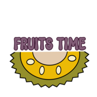 Fruits time text with halfcut jackfruit  illustration,halfcut jackfruit clipart isolated, halfcut jackfruit icon, fruit illustration, daily digital planner sticker element clipart on transparent png