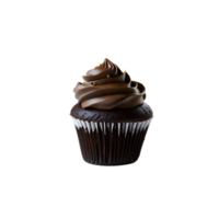 cioccolato Cupcake con choco crema su il superiore, Cupcake con cioccolato crema su il superiore, cioccolato cremoso Cupcake dolce, focaccina con choco cremoso superiore, isolato mini torta, singolo servire torta png