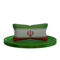 3d rendering pillow with Iran Flag motif on a podium suitable for project design png