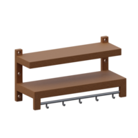 3d rendered wood towel hanger perfect for design project png