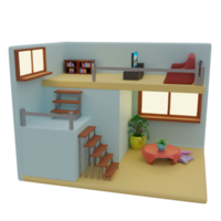 3d rendered isometric living room perfect for design project png