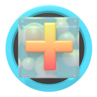 Add button of 3d icon png