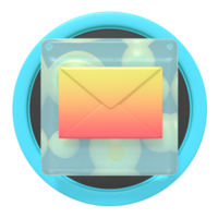 Envelope  button of 3d icon png