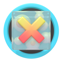 Delete  button of 3d icon png