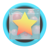 Stars button of 3d icon png