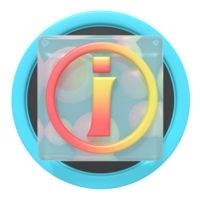 Information button of 3d icon png