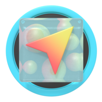 Sent button of 3d icon png