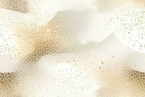 Beige seamless pattern with abstract elements. Applicable for fabric print, textile, wrapping paper, wallpaper. Beige background with shiny golden particles. Repeatable texture. Generative AI. photo