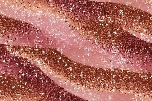 Pink seamless pattern with glitter, sequins. Applicable for wrapping paper, print. Background with shiny sparkles, particles. Waves, curves. Repeatable texture. Celebration, event. Generative AI. photo