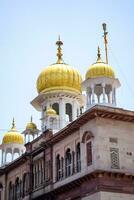 Gurudwara Sis Ganj Sahib is one of the nine historical Gurdwaras in Old Delhi in India, Sheesh Ganj Gurudwara in Chandni Chowk, opposite Red Fort in Old Delhi India photo