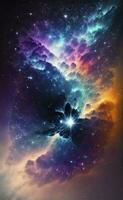 Abstract background, wallpaper that mimics the texture of a nebula in space. AI genareted photo