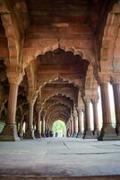 Architectural details of Lal Qila - Red Fort situated in Old Delhi, India, View inside Delhi Red Fort the famous Indian landmarks photo