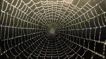 araña web en oscuro fondo, hecho con generativo ai foto