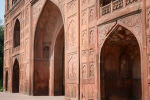 Architectural details of Lal Qila - Red Fort situated in Old Delhi, India, View inside Delhi Red Fort the famous Indian landmarks photo