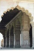 New Delhi, India - May 31 2023 -Architectural details of Lal Qila - Red Fort situated in Old Delhi, India, View inside Delhi Red Fort the famous Indian landmarks photo