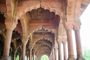 New Delhi, India - May 31 2023 -Architectural details of Lal Qila - Red Fort situated in Old Delhi, India, View inside Delhi Red Fort the famous Indian landmarks photo