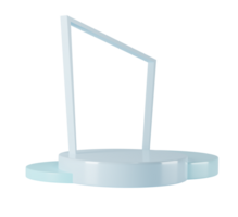minimalista redondo azul podio con portón y escena con 3d representación resumen antecedentes composición, ilustración burlarse de arriba de geometría plataforma forma para producto mostrar. aislado con recorte camino png