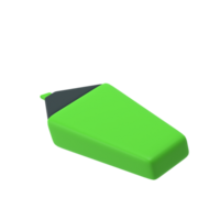 3d verde marcador marcador ícone para escola escritório. papelaria importante mensagem símbolo ilustração Renderização editável isolado transparente png