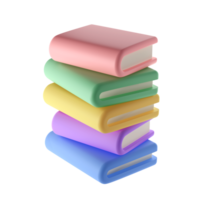 3D Stack of Closed Book Icon Isolated with clipping path. Render Educational school or Business Literature. Reading Education, E-book, Literature, Encyclopedia, Textbook Illustration png