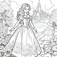 pagina para colorear princesa foto
