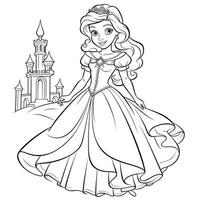 pagina para colorear princesa foto