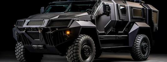 armored vehicles of special forces, for interventions in the city and transportation of money, banner made with photo
