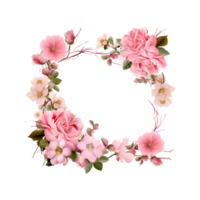 beautiful flower frame by wedding card ai generated png