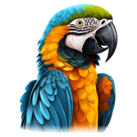 azul y amarillo guacamayo ai generado png