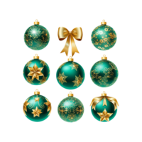 christmas ball star and bows ai generated png