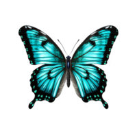 Preto e azul borboleta ai gerado png