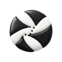 black and white cookie ai generated png