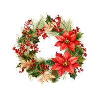 beautiful christmas wreath clipart ai generated png