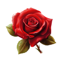 red flower valantine day ai generated png